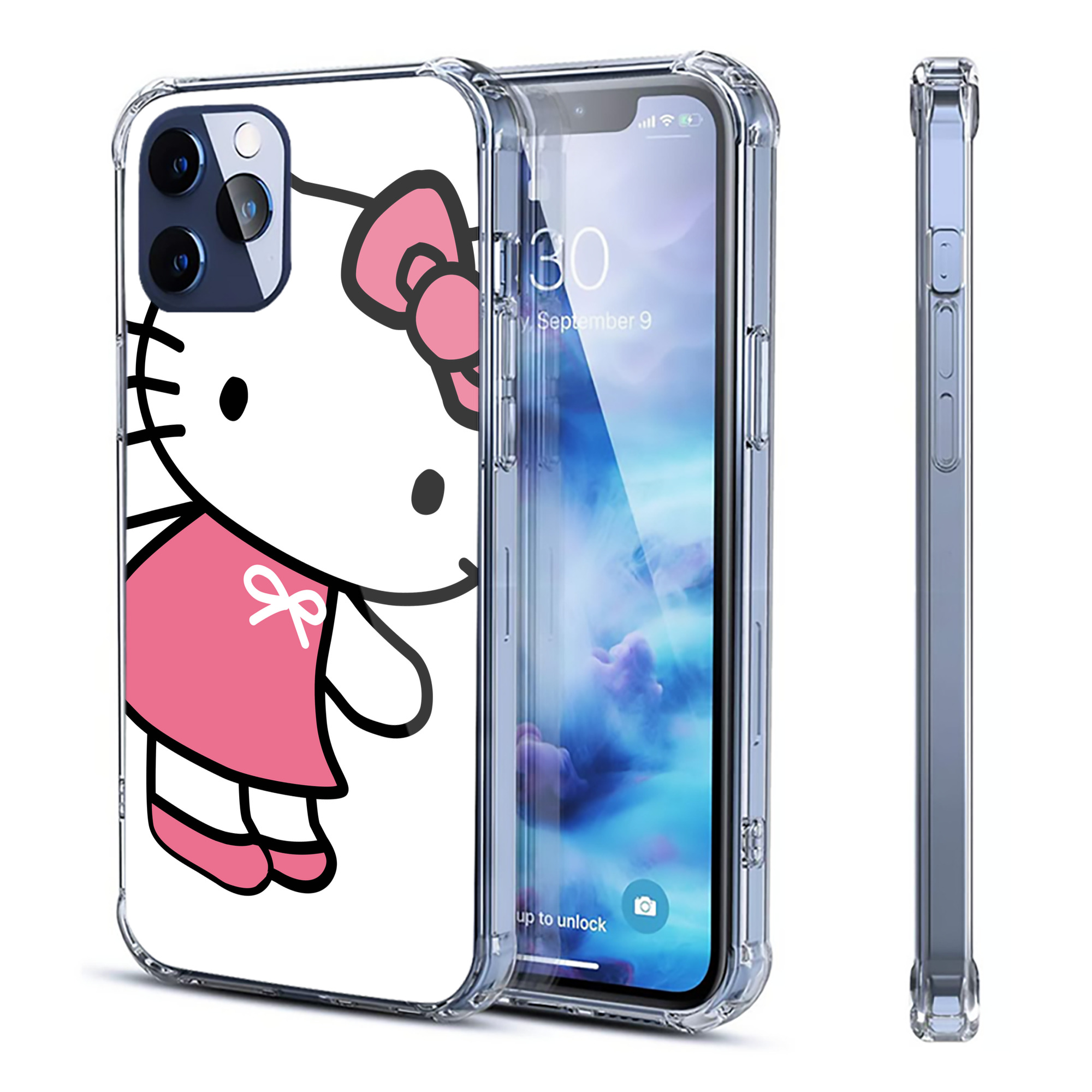 （画像用） Hello Kitty ハローキティ 【iPhone 12シリーズ対応】透明スマホケース（クリアソフトケース）